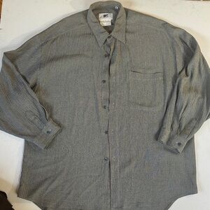 Studio Tokyo International Men's Casual Grey Button-Down Shirt. XL (runs large)
